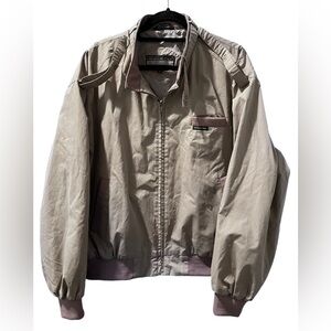 Members Only Vintage 80's Brown Gray Jacket Size XL Collared Long Sleeve Zip Up